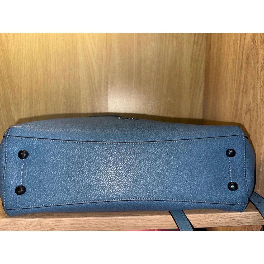 Coach Edie 31 Blue Pebbled Leather Shoulder Crossbody Bag - Picture 8 of 11